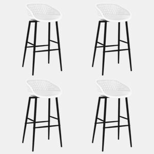 vidaXL Cadeiras de bar 4 pcs branco