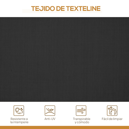 Outsunny Baloiço de Jardim Exterior de 3 Lugares com Toldo Reclinável Estrutura de Aço e Assento Respirável 175x118x159 cm Preto