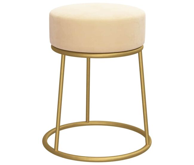 Vidaxl hocker redondo terciopelo albaricoque