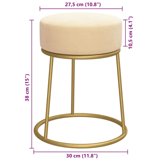vidaXL Banqueta redonda veludo cor damasco