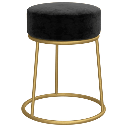 vidaXL Banqueta redonda veludo preto