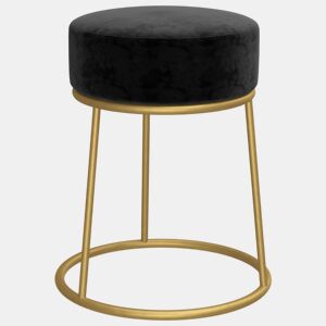vidaXL Banqueta redonda veludo preto