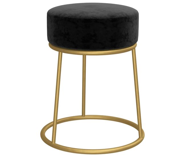 Vidaxl hocker redondo negro terciopelo
