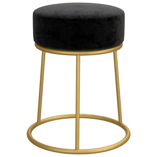 vidaXL Banqueta redonda veludo preto