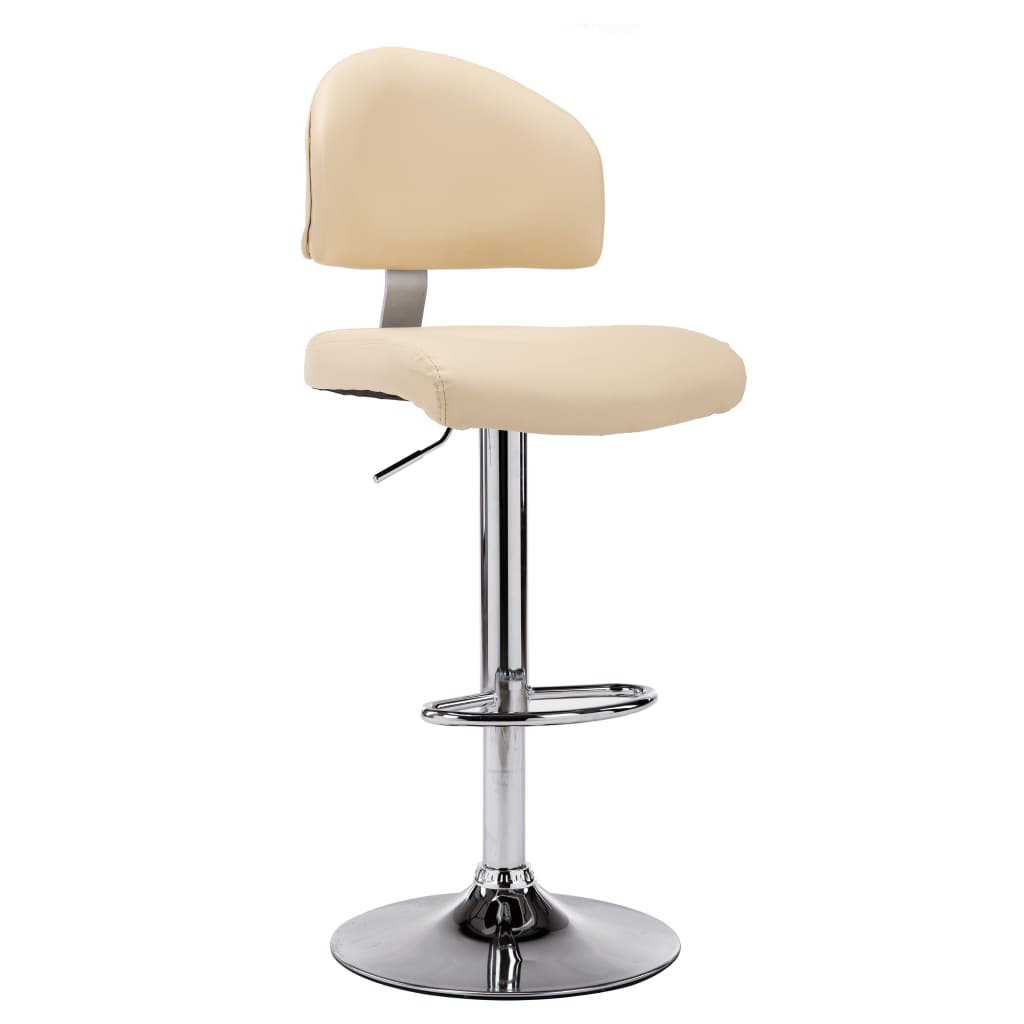 Vidaxl taburete de cocina cuero sintético color crema