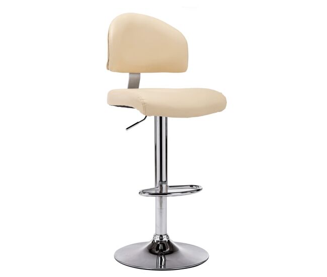 Vidaxl taburete de cocina cuero sintético color crema