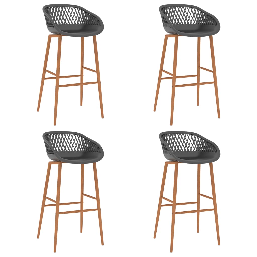 Vidaxl taburetes de cocina 4 unidades gris