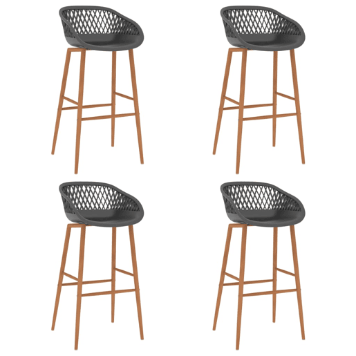 vidaXL Cadeiras de bar 4 pcs cinzento