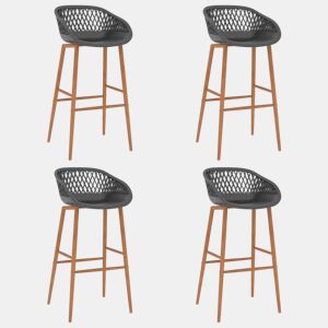 vidaXL Cadeiras de bar 4 pcs cinzento
