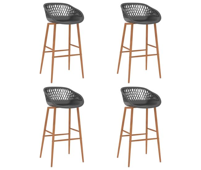 Vidaxl taburetes de cocina 4 unidades gris