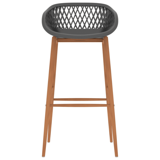 vidaXL Cadeiras de bar 4 pcs cinzento