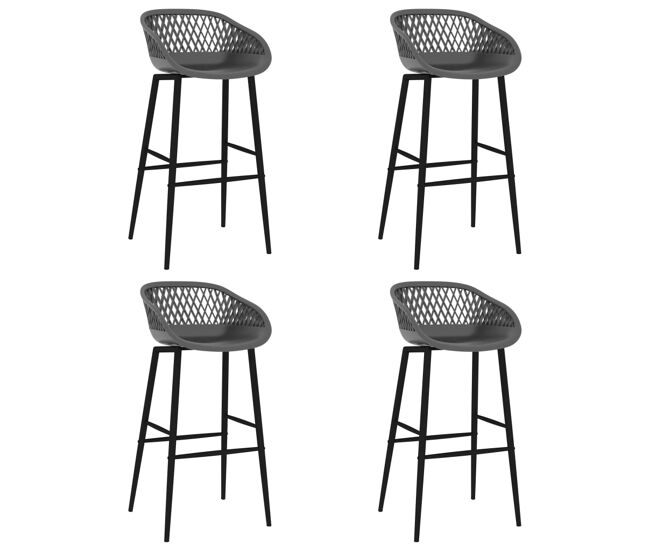 Vidaxl taburetes de cocina 4 unidades gris
