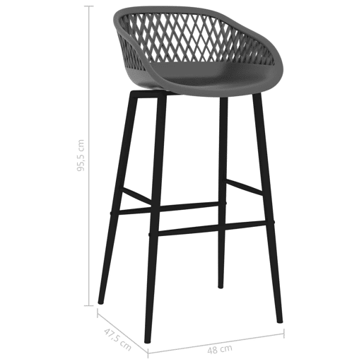 vidaXL Cadeiras de bar 4 pcs cinzento vidaXL Cadeiras de bar 4 pcs cinzento