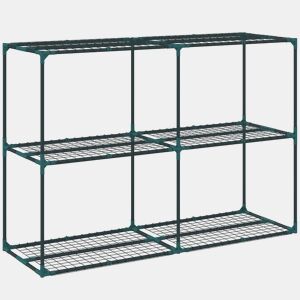 Outsunny Suporte para Plantas de 3 Níveis para Interior e Exterior, Estante para Plantas de Aço Resistente e Estável Estante para Vasos Terraço Jardim Varanda Verde Escuro