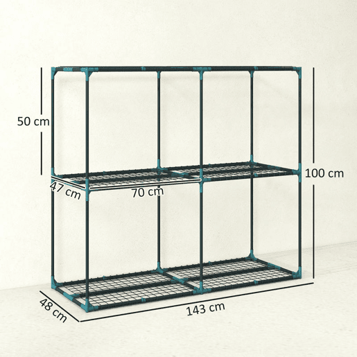 Outsunny Suporte para Plantas de 3 Níveis para Interior e Exterior, Estante para Plantas de Aço Resistente e Estável Estante para Vasos Terraço Jardim Varanda Verde Escuro