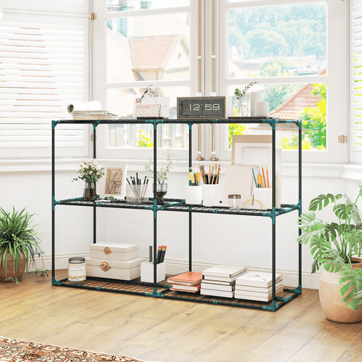 Outsunny Suporte para Plantas de 3 Níveis para Interior e Exterior, Estante para Plantas de Aço Resistente e Estável Estante para Vasos Terraço Jardim Varanda Verde Escuro
