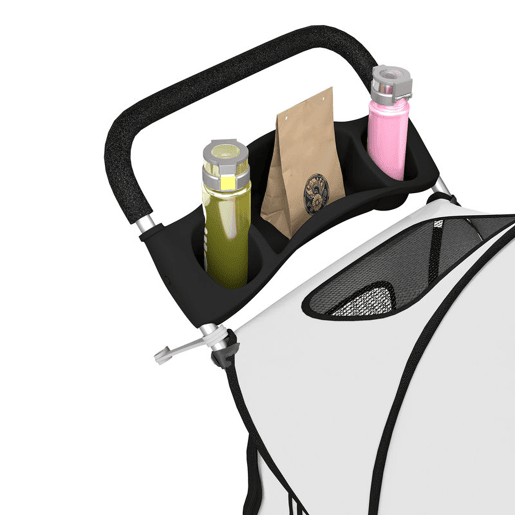 PawHut Carrinho Dobrável para Cães, Coche para Cães Pequenos com Cesta de Armazenamento, Janelas de Rede, Porta-copos, Rodas de EVA, Almofada Lavável, Travões, Suporte até 10 kg, 77x44x102 cm, Cinzento