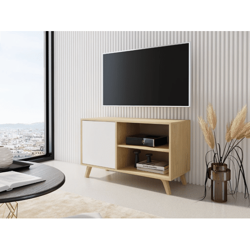 Móvel TV AMBIHOME MINT - BrancoCarvalho, C95xA57xP40cm