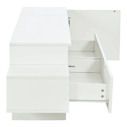 Conjunto de móveis para TV de 3 peças - Conjunto de sala com LED, portas acrílicas, branco Conjunto de móveis para TV de 3 peças - Conjunto de sala com LED, portas acrílicas, branco