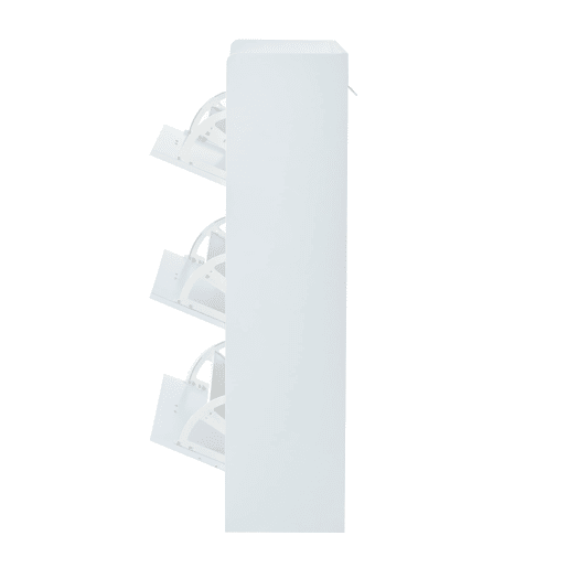 Sapateira 70x30x120 cm - 3 portas batentes, 6 compartimentos, design vazio, Branco