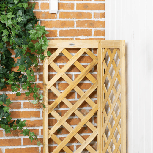 Outsunny Floreira com Treliça de Madeira para Exterior, Elevada para Plantas Trepadeiras em Jardim ou Terraço 40x40x145 cm Madeira