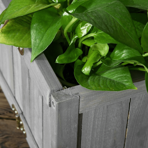 Outsunny Floreira de Madeira Dobrável Floreira Elevada para Cultivo de Vegetais e Flores no Exterior Pátio Varanda Terraço 70x30x25 cm Cinzento