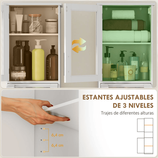 HOMCOM Armário de Casa de Banho Alto Móvel Auxiliar de Casa de Banho com Porta de Vidro Prateleiras Ajustáveis Gaveta Coluna Estreita para Espaços Pequenos 40x31x170 cm Branco