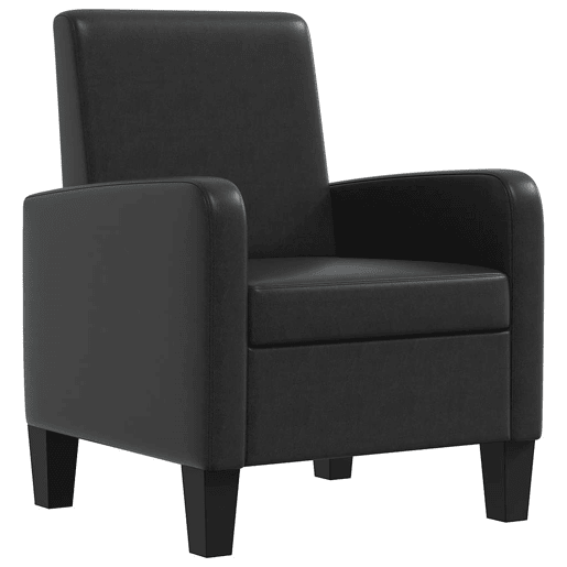 vidaXL Poltrona em couro artificial preto