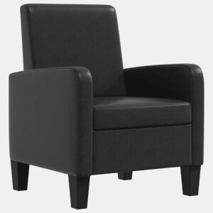 vidaXL Poltrona em couro artificial preto