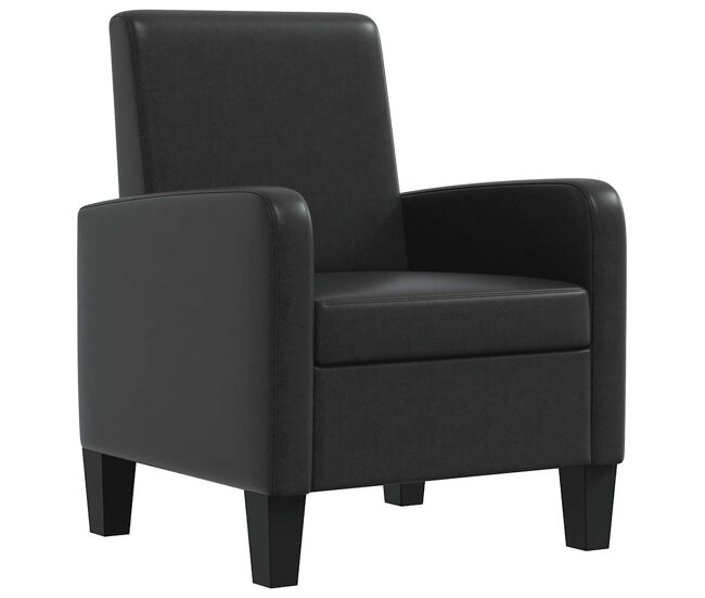 Vidaxl sillón de cuero sintético negro