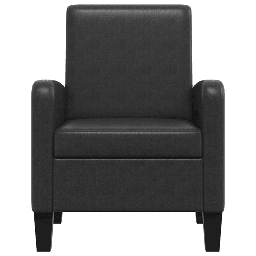 vidaXL Poltrona em couro artificial preto
