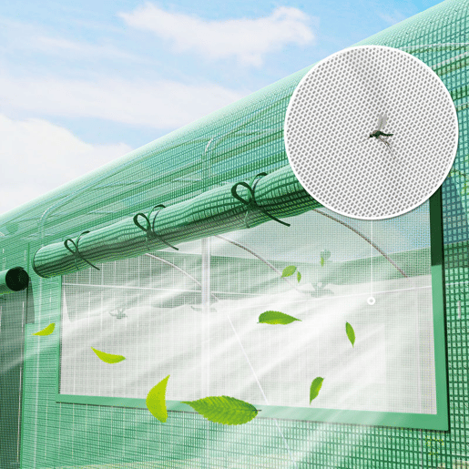 Outsunny Estufa de Exterior 6x3x2 m, Estufa Tipo Túnel com 3 Portas Enroláveis, Janelas com Rede, Cobertura PE 140gm² Anti-UV e Estrutura de Aço Galvanizado, para Cultivo de Plantas, Verde