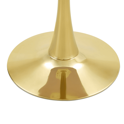 Mesa auxiliar redonda 60 cm - MDF com termoformado, mármore preto, estrutura dourada - Preto+Dourado