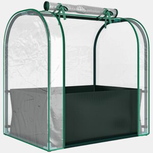 Outsunny Mini Estufa com Bolsa de Plantação, 68x50x70 cm Estufa Pequena Portátil para Interior e Exterior com Porta Enrolável Estrutura em Aço Impermeável para Jardim, Varanda ou Pátio Verde