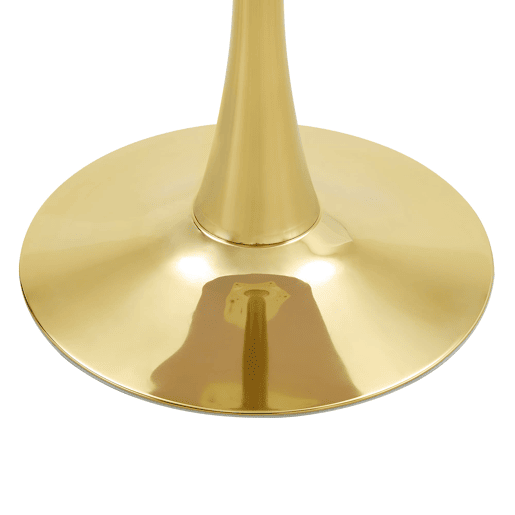 Mesa auxiliar redonda 60 cm - MDF termoformado, pé de apoio dourado - Branco+Dourado
