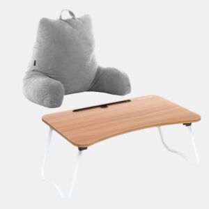 Pack Mesa Dobrável Auxiliar Multiuso e Almofada de Leitura com Apoios InnovaGoods