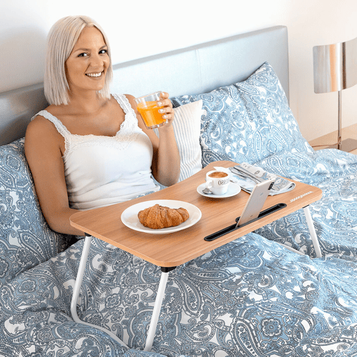 Pack Mesa Dobrável Auxiliar Multiuso e Almofada de Leitura com Apoios InnovaGoods