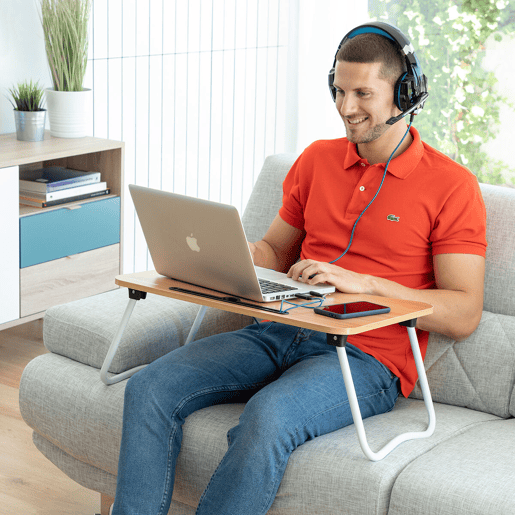 Pack Mesa Dobrável Auxiliar Multiuso e Almofada de Leitura com Apoios InnovaGoods