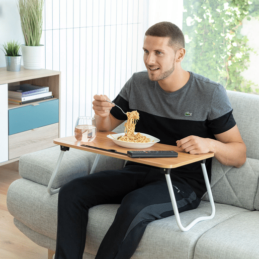 Pack Mesa Dobrável Auxiliar Multiuso e Almofada de Leitura com Apoios InnovaGoods