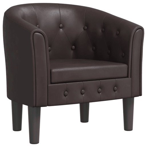 vidaXL Poltrona couro artificial castanho vidaXL Poltrona couro artificial castanho