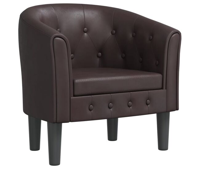Vidaxl sillón cuero sintético marrón