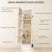 Armario Joyero MDF, Vidrio HOMCOM Armario Joyero MDF, Vidrio HOMCOM Blanco