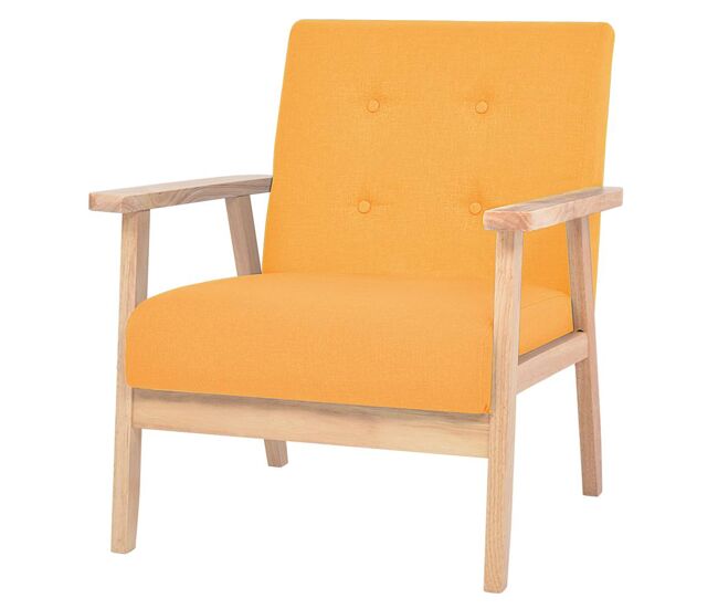 Vidaxl sillón de tela amarillo