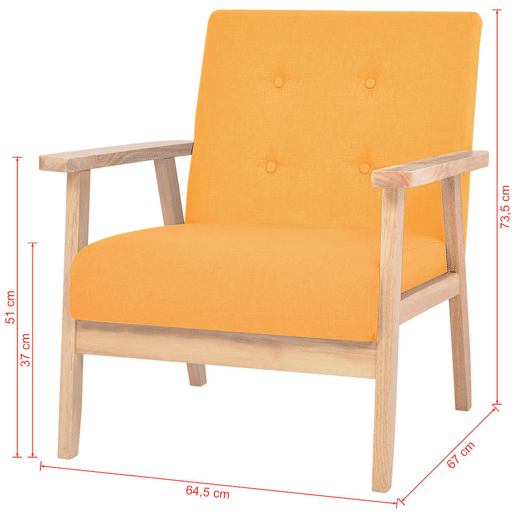 vidaXL Poltrona em tecido amarelo vidaXL Poltrona em tecido amarelo