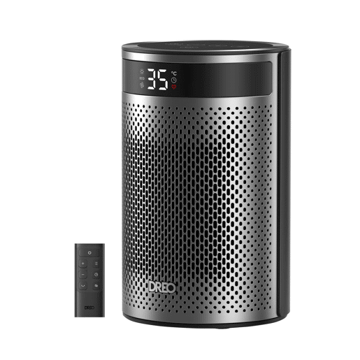 DREO Aquecedor Cerâmico Elétrico Atom 416 1500W portátil preto e prata DREO Aquecedor Cerâmico Elétrico Atom 416 1500W portátil preto e prata