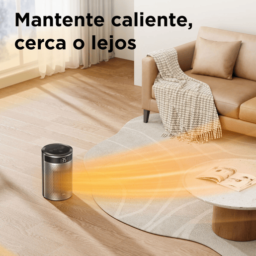 DREO Aquecedor Cerâmico Elétrico Atom 416 1500W portátil preto e prata DREO Aquecedor Cerâmico Elétrico Atom 416 1500W portátil preto e prata