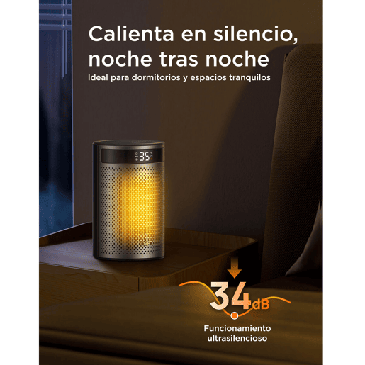 DREO Aquecedor Cerâmico Elétrico Atom 416 1500W portátil preto e prata DREO Aquecedor Cerâmico Elétrico Atom 416 1500W portátil preto e prata