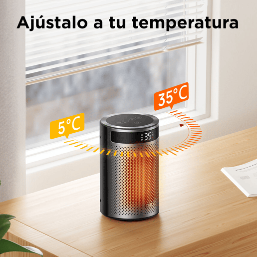 DREO Aquecedor Cerâmico Elétrico Atom 416 1500W portátil preto e prata DREO Aquecedor Cerâmico Elétrico Atom 416 1500W portátil preto e prata