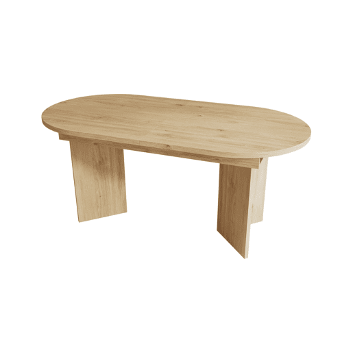Mesa de jantar extensível 140180x90 cm - Cantos arredondados, estilo simples - Carvalho