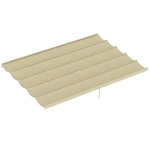 Outsunny Teto de Pérgola 3,5x2,6 m Teto de Substituição Retrátil para Estrutura de Pérgola de 4x3 m Toldo de Tecido Apenas para Pérgola de Jardim com 10 Orifícios de Drenagem Bege